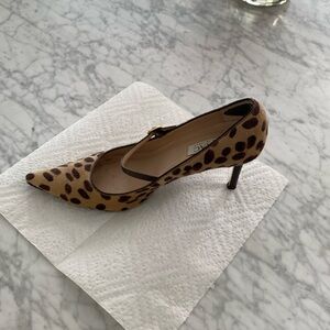 Sexy pony hair leopard Mary Jane stilleto. 4 inch heel
